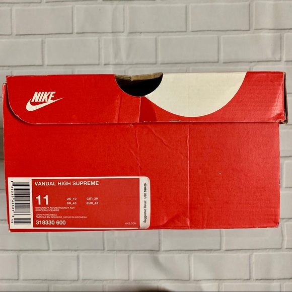 New Men’s Nike Vandal High Supreme US 11 Burgundy - Picture 5 of 5